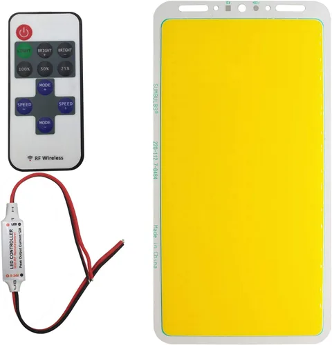 Vista 8 de Panel de luz LED COB de CC ultra brillante de 12 V con regulador de intensidad de control remoto, tira de chip de 70 W máximo, módulo LED para Blanco