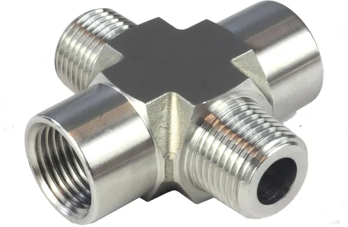 Vista 10 de HFS (R) 1/2" NPT rosca hembra tubería 4 vías cruz acero inoxidable 304 (1/2" hembra NPT)