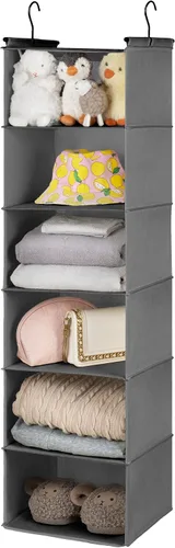 Vista 17 de GRANNY SAYS Organizador Colgante de 6 Estantes para Closet, Separable en 2 Paquetes de 3 Estantes Colgantes, Organizador Colgante para Dormitorio, 6