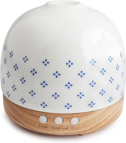 Vista 9 de Difusor de aromaterapia, 10.1 fl oz, hecho a mano, aceites esenciales, difusores de cerámica para hogar grande con humidificador de niebla fría