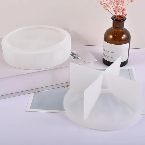 Vista 4 de Molde de silicona para tarro con tapa, caja de almacenamiento de silicona apilable de varias capas para fundición de resina epoxi, caja
