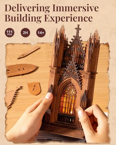 Vista 7 de Rowood Rompecabezas de madera 3D para adultos, kit de construcción
