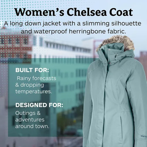 Vista 2 de Marmot Chelsea Abrigo impermeable para mujer, relleno de poder de 700