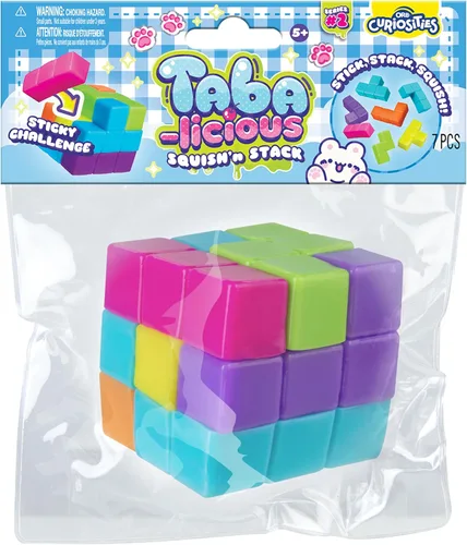 Vista 4 de ORB Tabalicious Squish N' Stack Puzzle Cube Squishy Toy – Divertido, lindo, TABA Squishies Puzzle Cube con 7 formas separables – Juguetes de bola