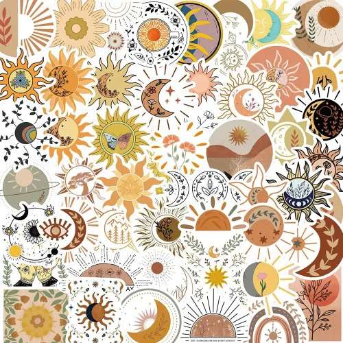 Vista 16 de Aurora Stickers 50Pcs Polar Lights Waterproof Vinyl Decals