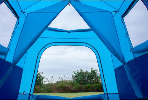 Vista 11 de KTT Extra Large Tent 8-10-12-14 Person(A),Family Cabin Tents,2 Rooms,3 Doors and 3 Windows with Mesh,Straight Wall,Waterproof,Double Layer,Big Tent