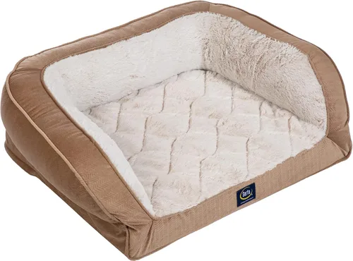 Vista 10 de Serta Cama ortopédica acolchada tipo sofá para perros - Marrón chocolate (Pequeño)