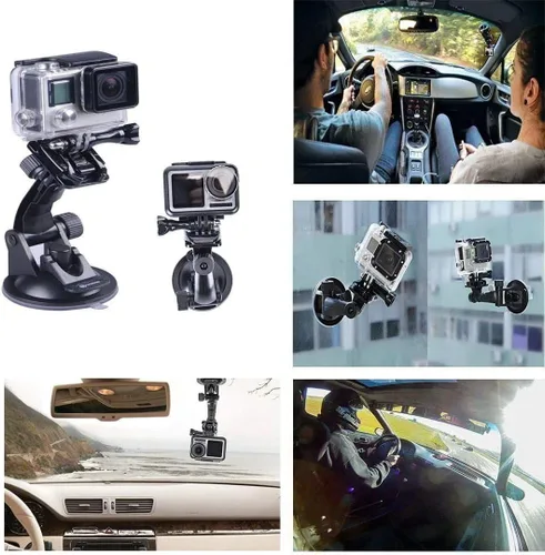 Vista 3 de Smatree Soporte de ventosa compatible con cámara de acción G*pro 12/11/10/9/8/7/6/5/4/3+/3/sesión/DJI OSMO Action 4/3