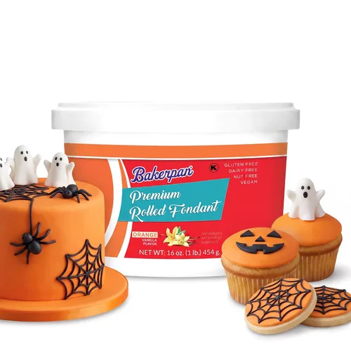 Vista 9 de Bakerpan Fondant negro enrollado prémium para decoración de pasteles, 1 libra, sabor vainilla