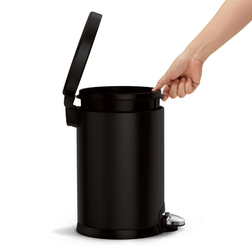 Vista 5 de Simplehuman - Cubo de basura redondo para baño con pedal, de 4.5 litros / 1.2 galones, color negro mate