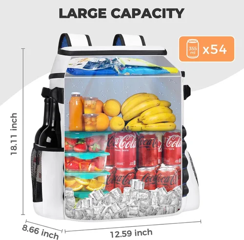 Vista 8 de Heytrip Backpack Cooler Insulated Waterproof Lunch Bag Blanco
