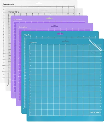 Vista 10 de Realike - Plantilla de corte de 12 x 12 pulgadas para Silhouette Cameo 5/4/3/2/1 (3 plantillas - agarre estándar, agarre ligero, agarre fuerte)
