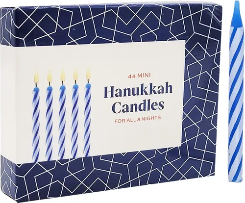 Vista 7 de Paquete de 2 mini menorá de plata mate Hanukkah con velas clásicas de 5 pulgadas, ideal para viajes, centro de mesa de decoración de Hanukkah