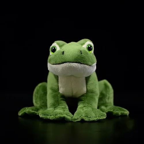 Vista 2 de Juguete de peluche de rana de simulación – 6.3 pulgadas de rana verde realista, juguetes de peluche reptiles, muñecas de felpa súper suaves