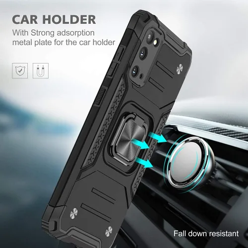 Vista 4 de HNHYGETE Funda para Galaxy S20 FE 5G con protector de pantalla: grado militar 360 giratorio Kickstand a prueba de golpes - Samsung Galaxy S20 FE 5G