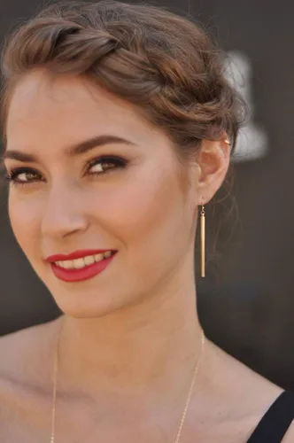 Vista 2 de Aretes largos de oro de 18 quilates con barra vertical, aretes de barra circular, joyería geométrica para mujeres y niñas