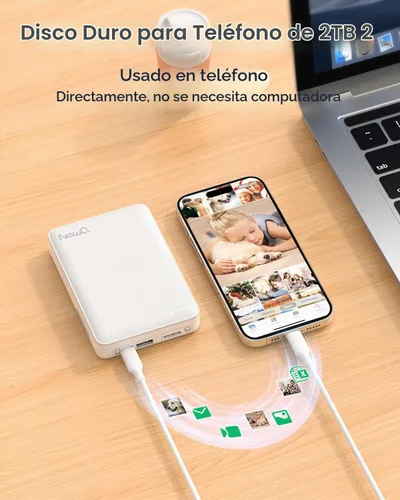Vista 2 de NEWQ Disco duro para teléfono y computadora: dispositivo de almacenamiento flash USB Memory Stick para iPhone, iPad, MacBook compatible con Apple