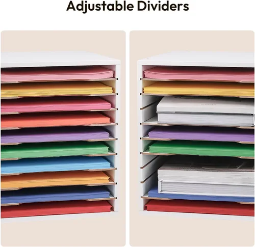 Vista 4 de Yumkfoi Organizador de papel de construcción de 9 x 12, clasificador de archivos ajustable de 10 niveles para papel A4, organizador de escritorio