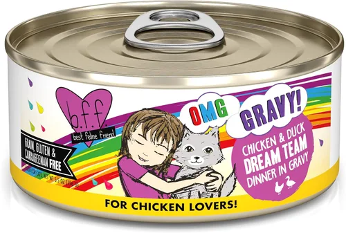 Vista 40 de Weruva B.F.F. OMG – mejor amigo felino Oh My Gravy! Latas de comida húmeda natural sin granos, recetas de tierra y mar en salsa