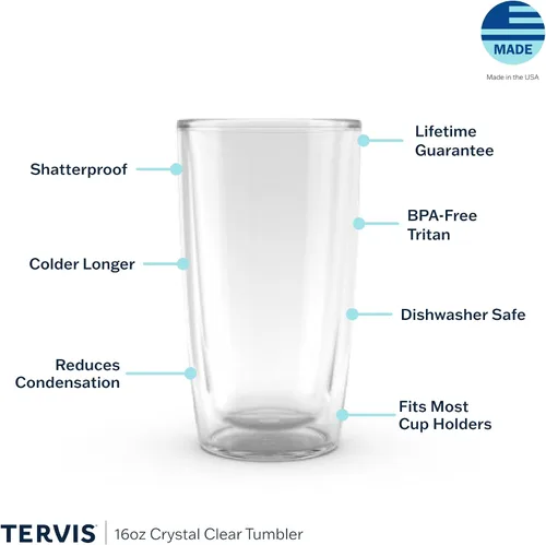 Vista 3 de Taza de viaje Tervis Yao Cheng Verde Cristal de doble pared aislada hecha en Estados Unidos mantiene las bebidas frías y calientes, 16 onzas
