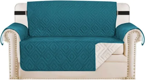 Vista 54 de H.VERSAILTEX Funda reversible para silla, protector de muebles antideslizante, resistente al agua, con correas elásticas de 2 pulgadas