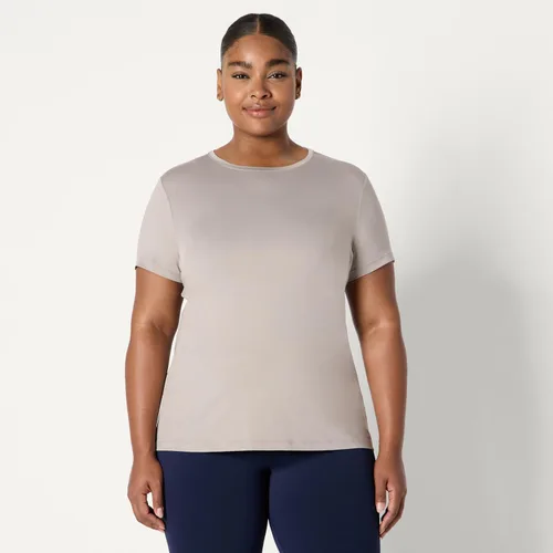 Vista 107 de Amazon Essentials Camiseta de manga corta con cuello redondo para mujer, de secado rápido, para entrenamiento, gimnasio, paquete múltiple