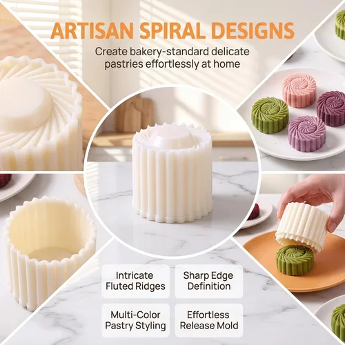 Vista 4 de Molde creativo de repostería de doble extremo, molde de pastelería de doble cara 2 en 1, herramienta de hornear ABS para postres caseros, pastelería