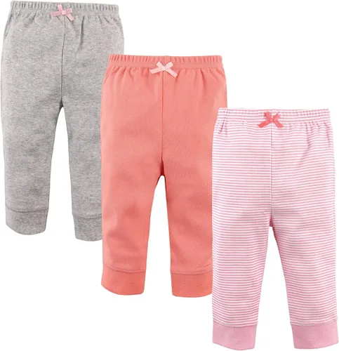Vista 18 de Luvable Friends Pantalones de algodón para bebé niño Rayas negras paquete de 4