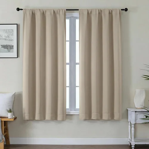 Vista 84 de Gwine Cortinas opacas para dormitorio, 54 pulgadas de largo, paneles de cortina de ventana con aislamiento térmico y reducción de ruido, cortinas
