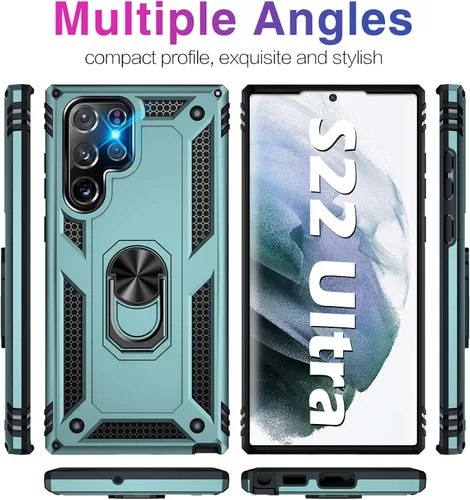 Vista 6 de Funda protectora resistente para Samsung Galaxy S22 Ultra de grado militar, a prueba de golpes, Galaxy S22 Ultra 5G, funda protectora resistente