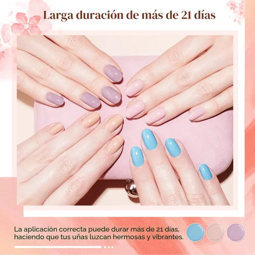Vista 5 de JODSONE Juego de 23 esmaltes de uñas de gel con base, capa superior brillante y mate, multicolor, de larga duración, adecuado para todas