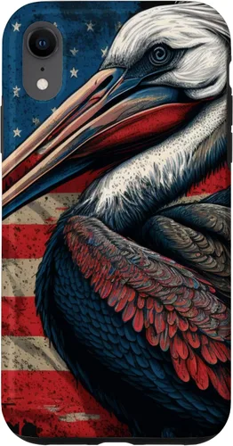 Vista 25 de Funda para iPhone 16 Pelican Bird Patriotic Vintage American Flag Pelícano
