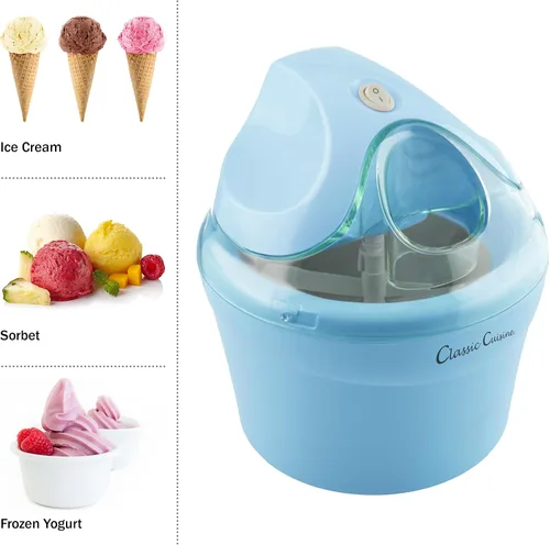 Vista 6 de Máquina para hacer helados – Máquina de helados de 1 cuarto de galón para hacer sorbete, helado, helado y yogur congelado – Electrodomésticos de Azul