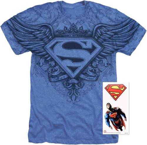 Vista 2 de Popfunk Superman Winged S Shield Logo All Over T Shirt