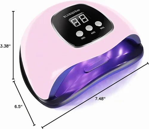 Vista 7 de BIGBEAR - Luz UV para uñas, lámpara de uñas UV LED de 48 W para esmalte de gel, secador de uñas rápido con sensor automático, 3 ajustes