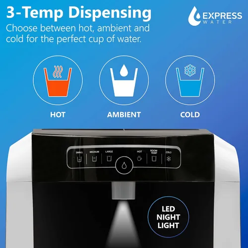 Vista 5 de Paquete de sistema de filtración de agua alcalina de ósmosis inversa Express Water Elite RO + dispensador de agua para encimera de agua caliente