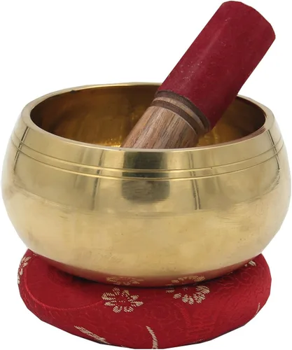 Vista 2 de DharmaObjects Yoga Meditación Buda Cantando Tazón Cojín Mallet Llevar Bolsa Set Regalo