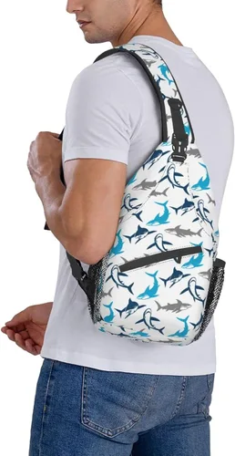 Vista 7 de QISENTIS Bolso bandolera casual para gimnasio, deportes, viajes, senderismo, bolsa de pecho, bolsa de hombro para mujeres y hombres, Siluetas