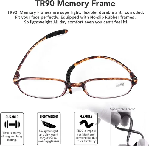 Vista 3 de Lentes de lectura para computadora con bloqueo de luz azul, ligeras, para mujeres y hombres.