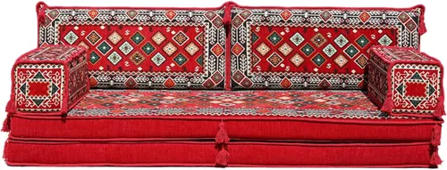 Vista 4 de arabicsofa Sofá de asiento árabe de 8 pulgadas de grosor - Cojines de suelo turcos modulares con sofá otomano