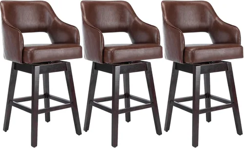 Vista 11 de Kmax Single Swivel Counter Height Bar Stool, Linen Beige