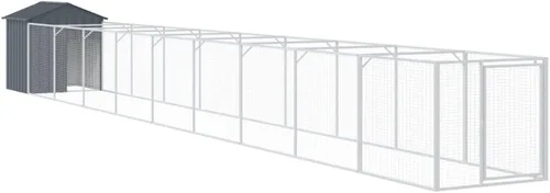 Vista 15 de vidaXL Casa para Perros con Techo Antracita 46.1"x239.8"x48.4" Acero Galvanizado