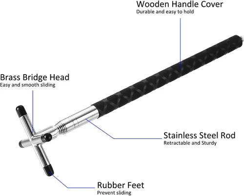 Vista 5 de M METERXITY Retractable Billiards Cue Stick Bridge with Removable Brass Bridge Head - EVA Handle Billiards Table Accessory, Apply to Party/Club/Home