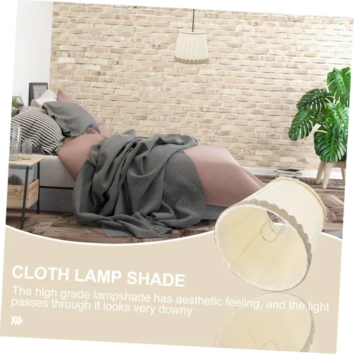 Vista 2 de Angoily Pantalla plisada de gasa para lámpara de repuesto, elegante accesorio para decoración de dormitorio y sala de estar, diseño suave e