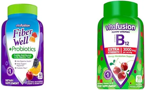 Vista 12 de Vitafusion Fiber Well - Gomitas probióticas 0.11 onzas de fibra 60 vitaminas gomosas para adultos para mujeres y hombres Plus prebióticos