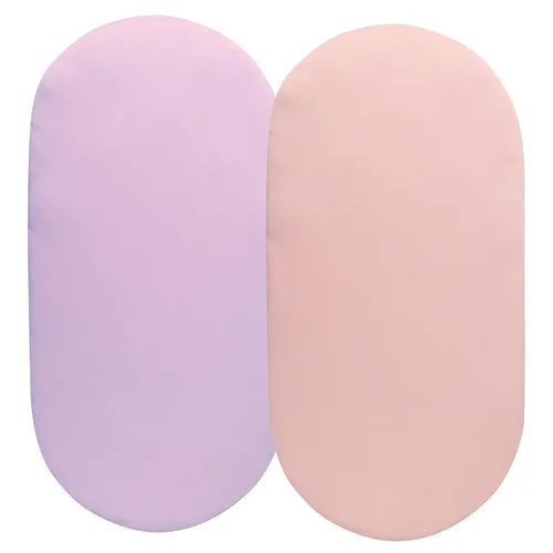 Vista 34 de Juego de sábanas de moisés, paquete de 2 sábanas bajeras ajustadas, elásticas ultra suaves, para colchón de cuna rectangular ovalada de reloj