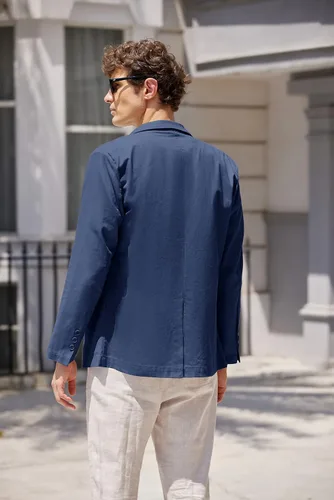 Vista 4 de COOFANDY Men's Casual Linen Sport Coat Lightweight Travel Blazer Modern Suit Jacket