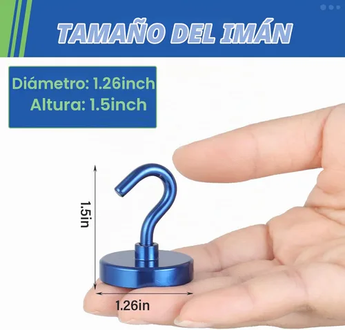 Vista 4 de Neosmuk Ganchos magnéticos para cabinas de crucero, 130 libras resistentes Azul marino