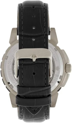 Vista 2 de Reign Philippe Reloj automático con esfera de esqueleto y correa de cuero, plateado, REIRN4603, Negro
