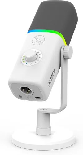 Vista 14 de IXTECH - Micrófono USB para juegos para PC, micrófono condensador con cancelación de ruido para podcasts y transmisión de video con soporte